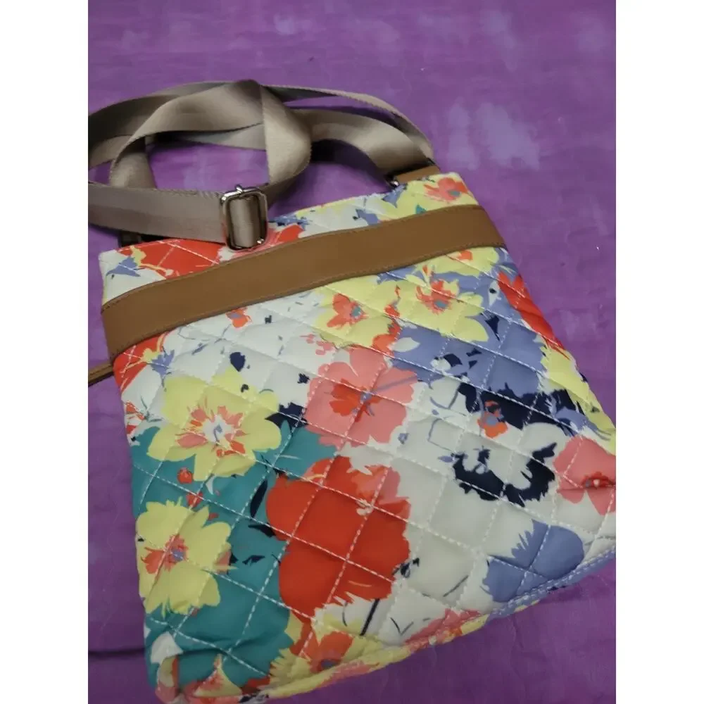 Nine West Quilted Floral Cross Body Purse Bag